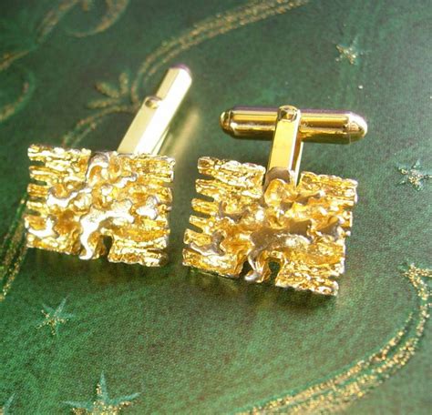 christian dior gold nugget cufflinks